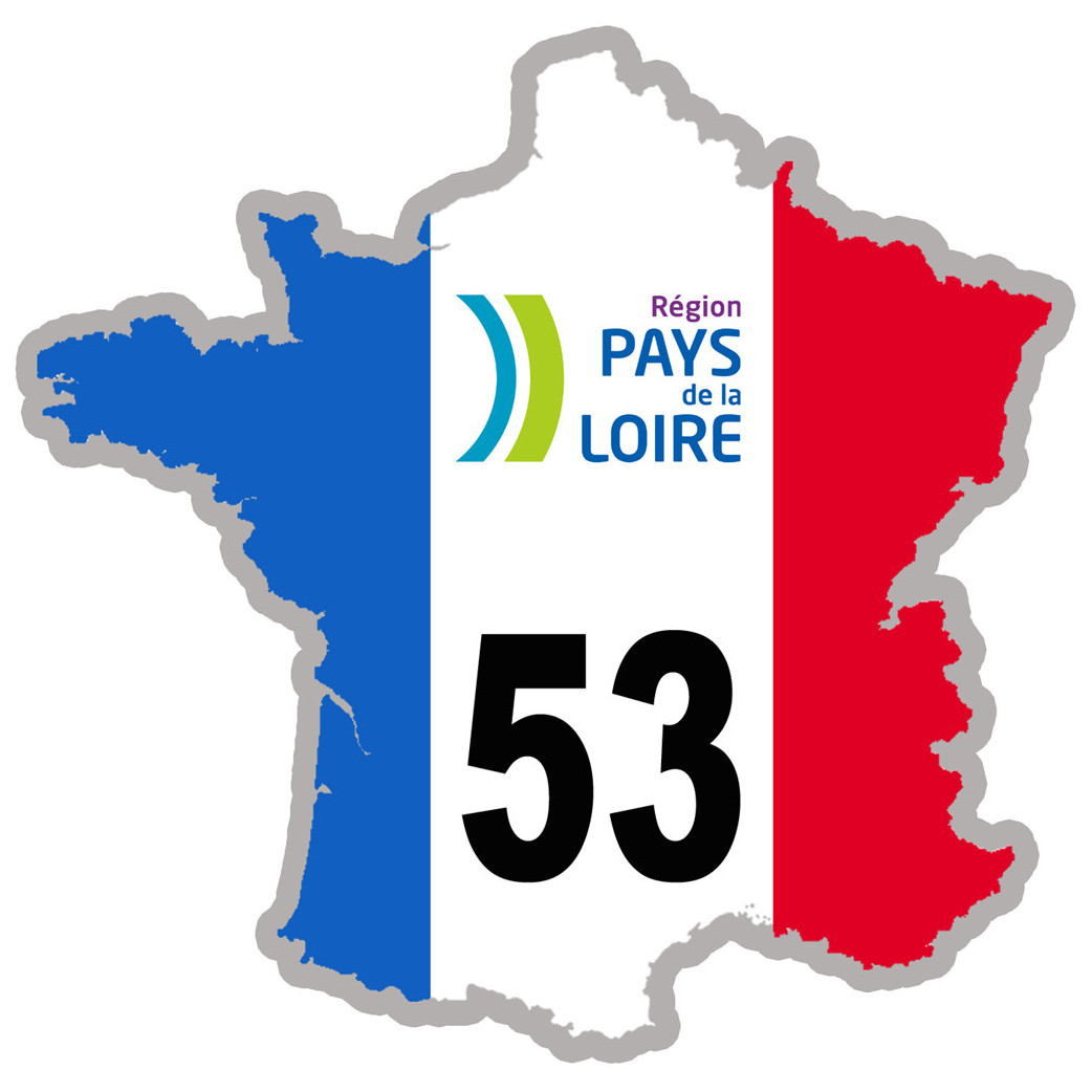 FRANCE 53 Pays de la Loire (5x5cm) - Sticker/autocollant