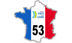 FRANCE 53 Région Pays de la Loire (5x5cm) - Sticker/autocollant