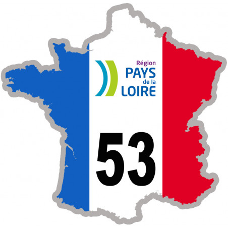 FRANCE 53 Région Pays de la Loire (15x15cm) - Sticker/autocollant
