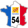FRANCE 54 Région Lorraine (10x10cm) - Sticker/autocollant