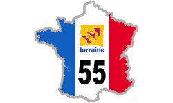 FRANCE 55 Lorraine (10x10cm) - Sticker/autocollant