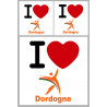 Département 24 Dordogne (1 fois 10cm et 2 fois 5cm) - Sticker/autocollant