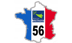 FRANCE 56 Région Bretagne (10x10cm) - Sticker/autocollant
