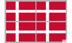 Drapeau Danemark (4 stickers 9.5x6.3cm) - Sticker/autocollant