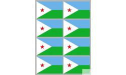 Drapeau Djibouti (8 stickers 9.5x6.3cm) - Sticker/autocollant