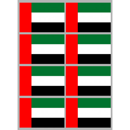 Drapeau Émirats arabes unis (8 stickers 9.5x6.3cm) - Sticker/autocollant