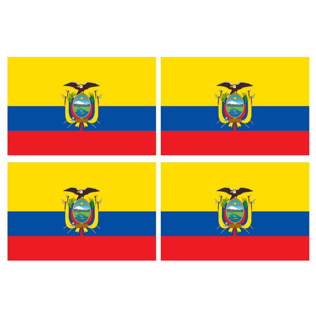 Drapeau Équateur (4 stickers 9.5x6.3cm) - Sticker/autocollant