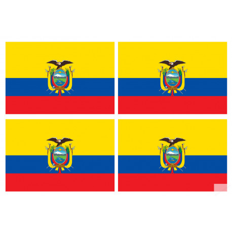 Drapeau Équateur (4 stickers 9.5x6.3cm) - Sticker/autocollant