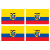 Drapeau Équateur (4 stickers 9.5x6.3cm) - Sticker/autocollant