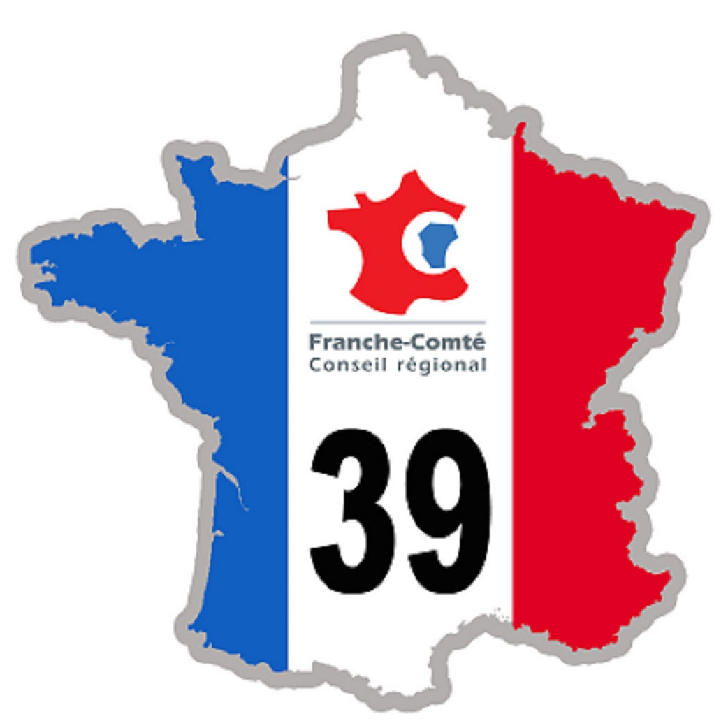FRANCE 39 Franche Comté (10x10cm) - Sticker/autocollant