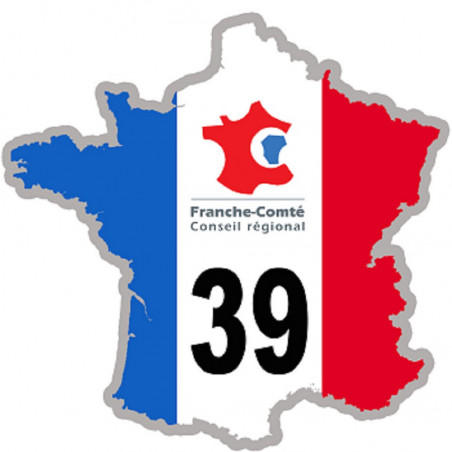 FRANCE 39 Région Franche Comté (10x10cm) - Sticker/autocollant