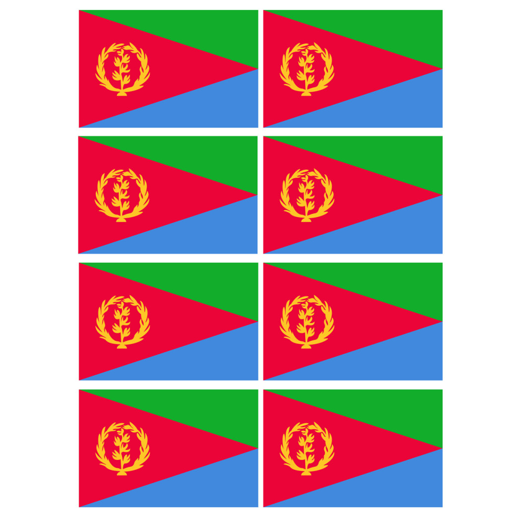 Drapeau Érythrée (8 stickers 9.5x6.3cm) - Sticker/autocollant