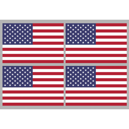 Drapeau États-Unis (4 stickers 9.5x6.3cm) - Sticker/autocollant