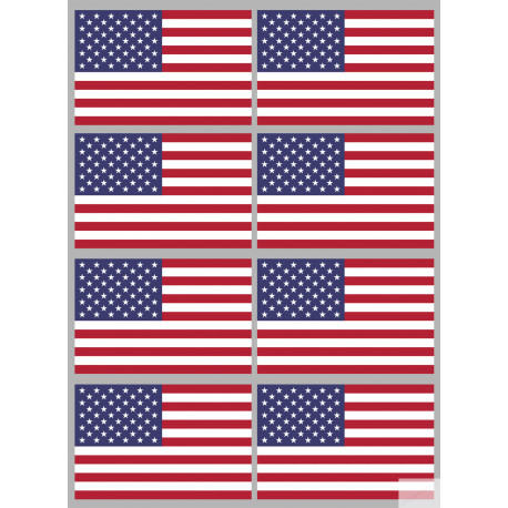 Drapeau États-Unis (8 stickers 9.5x6.3cm) - Sticker/autocollant