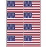 Drapeau États-Unis (8 stickers 9.5x6.3cm) - Sticker/autocollant