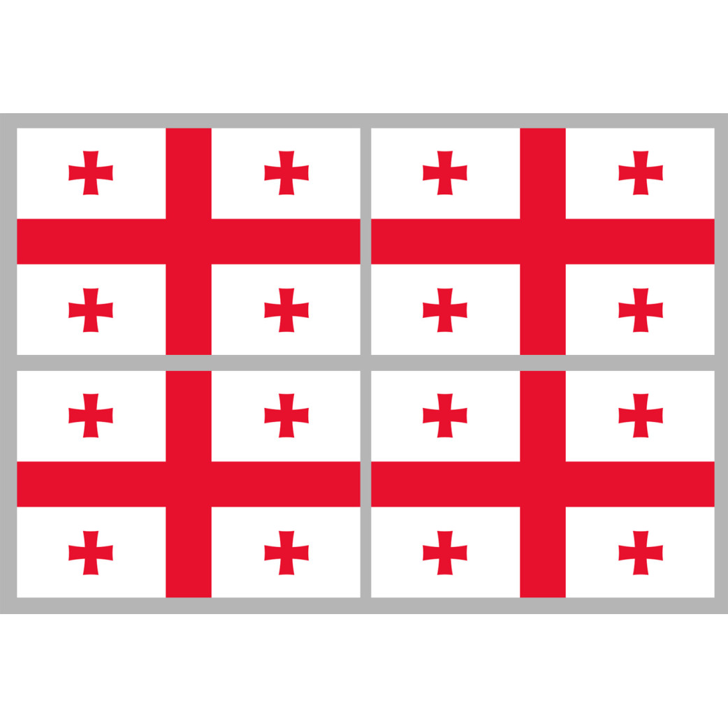 Drapeau Georgie (4 stickers 9.5x6.3cm) - Sticker/autocollant