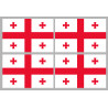 Drapeau Georgie (4 stickers 9.5x6.3cm) - Sticker/autocollant