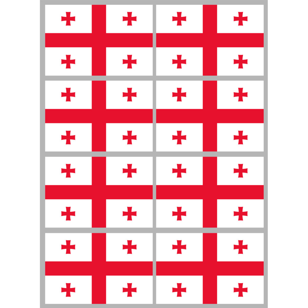 Drapeau Georgie (8 stickers 9.5x6.3cm) - Sticker/autocollant