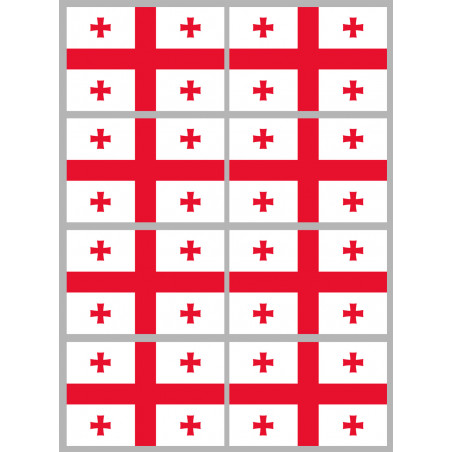 Drapeau Georgie (8 stickers 9.5x6.3cm) - Sticker/autocollant
