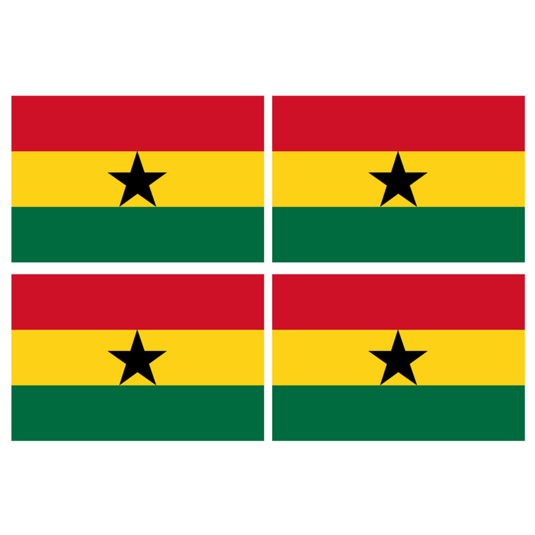 Drapeau Ghana (8 stickers 9.5x6.3cm) - Sticker/autocollant