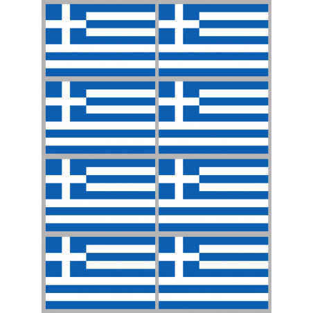 Drapeau Grèce (8 stickers 9.5x6.3cm) - Sticker/autocollant