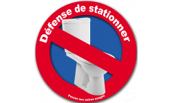 Interdiction de stationner au WC (15x15cm) - Sticker/autocollant