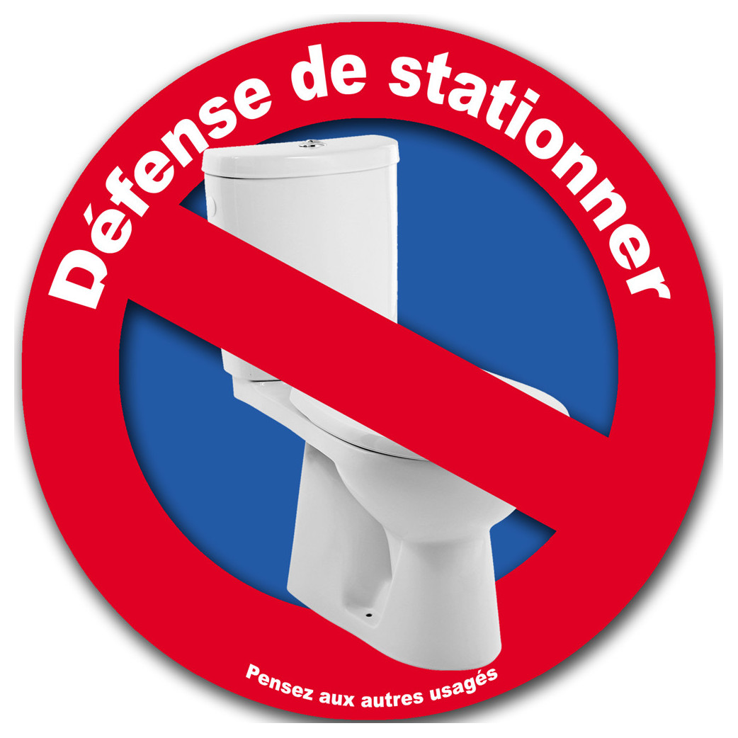 Interdiction de stationner au WC (20x20cm) - Sticker/autocollant
