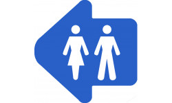 WC, toilette flèche directionnelle gauche (5x5cm) - Sticker/autocollant