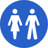 WC, toilette flèche bleue (10x10cm) - Sticker/autocollant