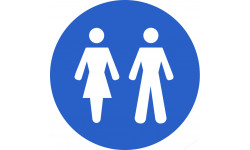 WC, toilette flèche bleue (15x15cm) - Sticker/autocollant