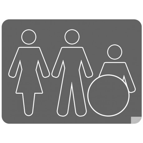 WC, toilette pour tous (20x15cm) - Sticker/autocollant