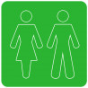 WC, toilette vert (10x10cm) - Sticker/autocollant