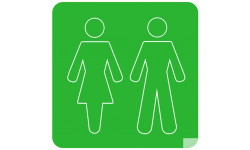 WC, toilette vert (15x15cm) - Sticker/autocollant