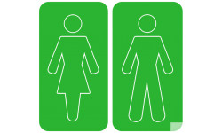 WC, toilette vert (2 stickers 10x10cm) - Sticker/autocollant