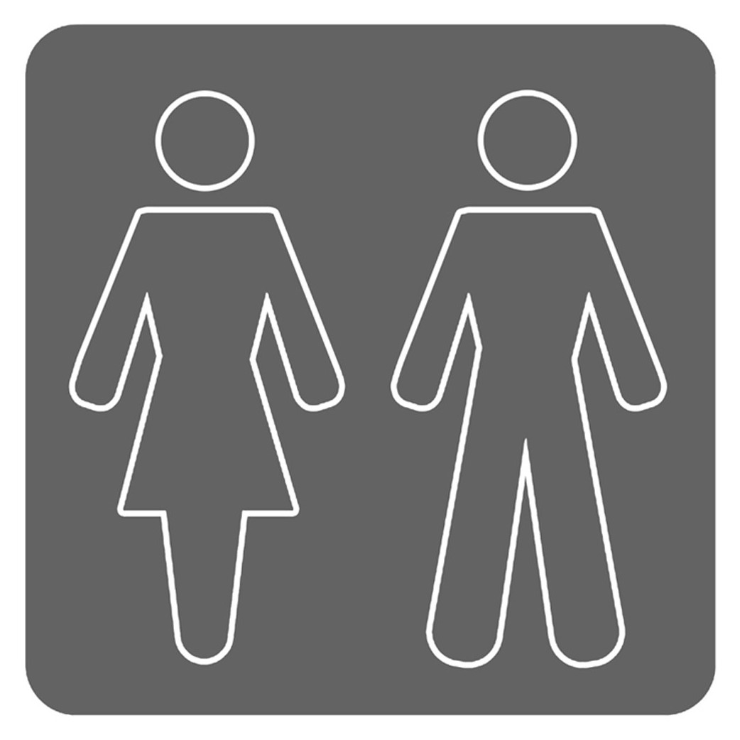 WC, toilette gris (15x15cm) - Sticker/autocollant