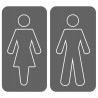 WC, toilette gris double (2 stickers 15x15cm) - Sticker/autocollant