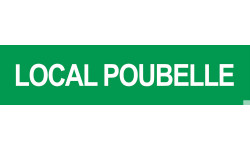 LOCAL POUBELLE VERT - 15x3.5cm - Sticker/autocollant