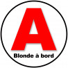 A Blonde a Bord (15x15cm) - Sticker/autocollant