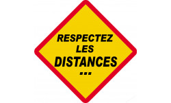 RESPECTEZ LES DISTANCES... (20x20cm) - Sticker/autocollant