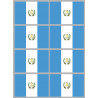 Drapeau Guatemala (8 stickers 9.5x6.3cm) - Sticker/autocollant