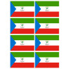 Drapeau Guinée équatoriale (8 stickers 9.5x6.3cm) - Sticker/autocollant