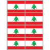 Drapeau Liban (8 fois 9,5x6,3cm) - Sticker/autocollant