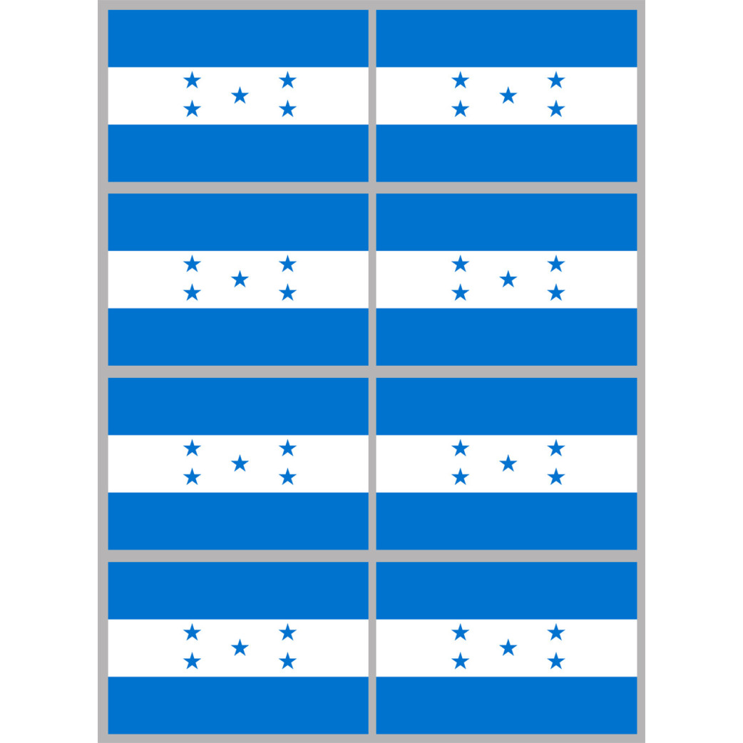 Drapeau Honduras - (8 stickers 9.5x6.3cm) - Sticker/autocollant