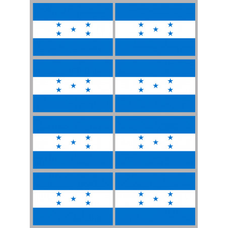 Drapeau Honduras - (8 stickers 9.5x6.3cm) - Sticker/autocollant