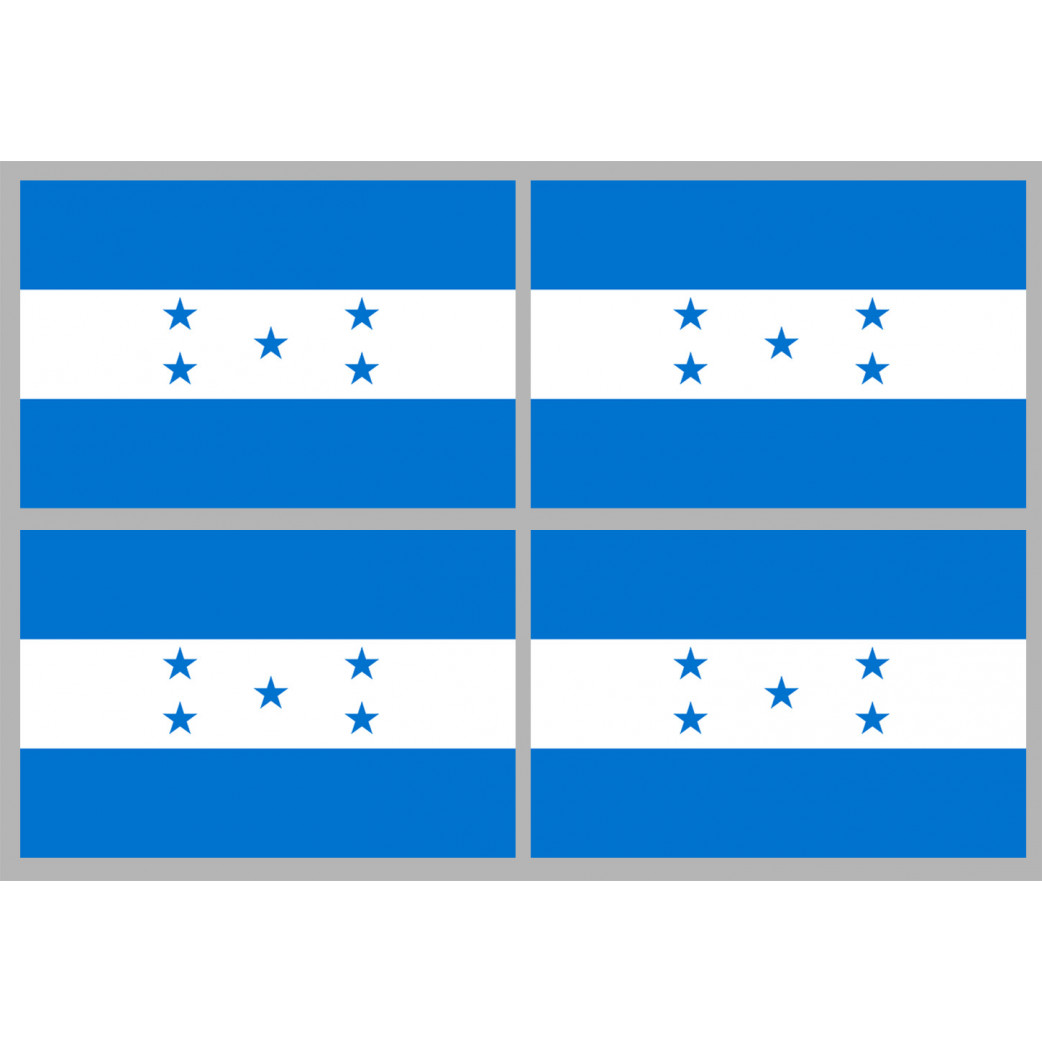 Drapeau Honduras - (4 stickers 9.5x6.3cm) - Sticker/autocollant