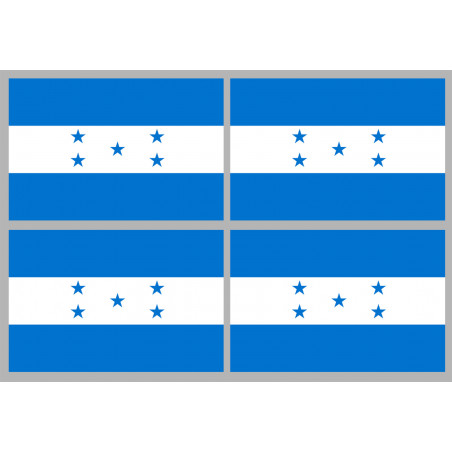 Drapeau Honduras - (4 stickers 9.5x6.3cm) - Sticker/autocollant