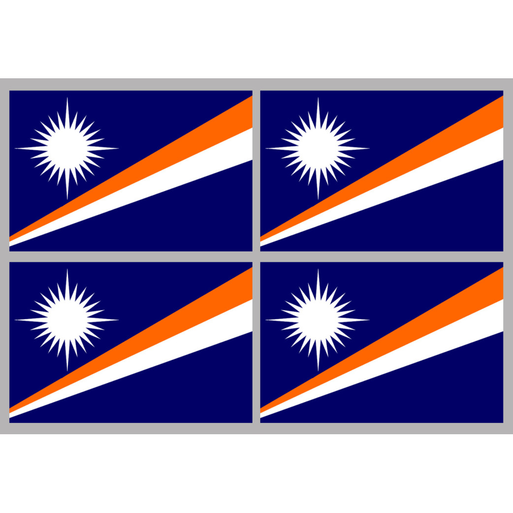 Drapeau îles Marshall - (4 stickers 9.5x6.3cm) - Sticker/autocollant
