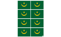 Drapeau Mauritanie (8 fois 9.5x6.3cm) - Sticker/autocollant