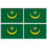 Drapeau Mauritanie (4 fois 9.5x6.3cm) - Sticker/autocollant