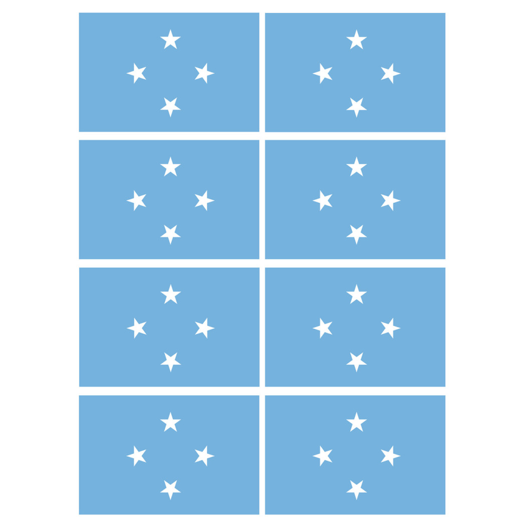 Drapeau Micronésie (8 fois 9.5x6.3cm) - Sticker/autocollant